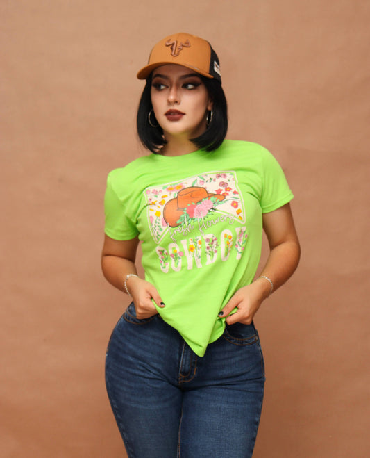 Playera Cowboy Flores